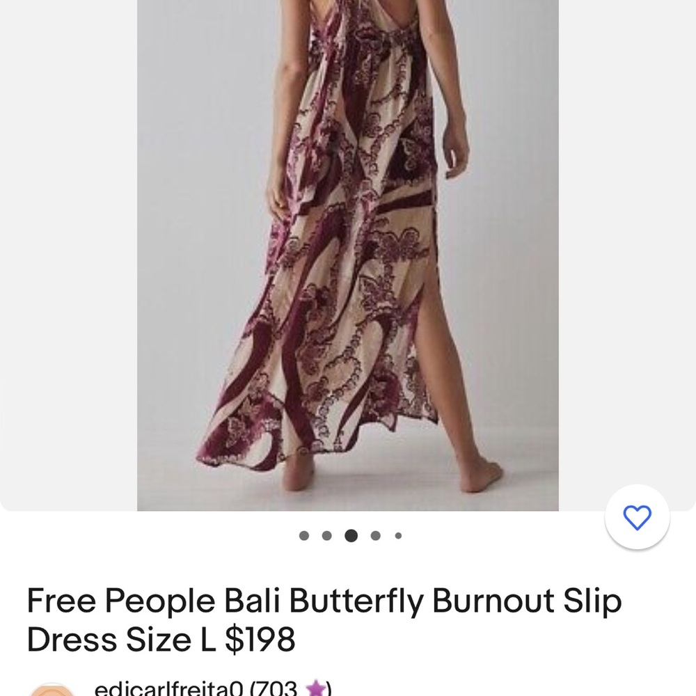 Free People Burgundy and Cream Maxi Dress
